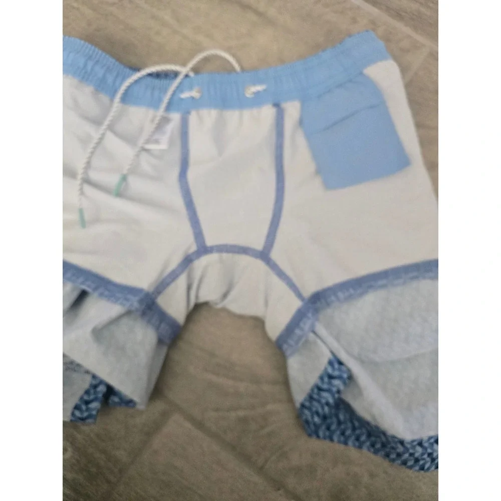 Bonobos Mens Swim Shorts 7 Inch Inseam Blue Geometric Mosaic Print Small New‎